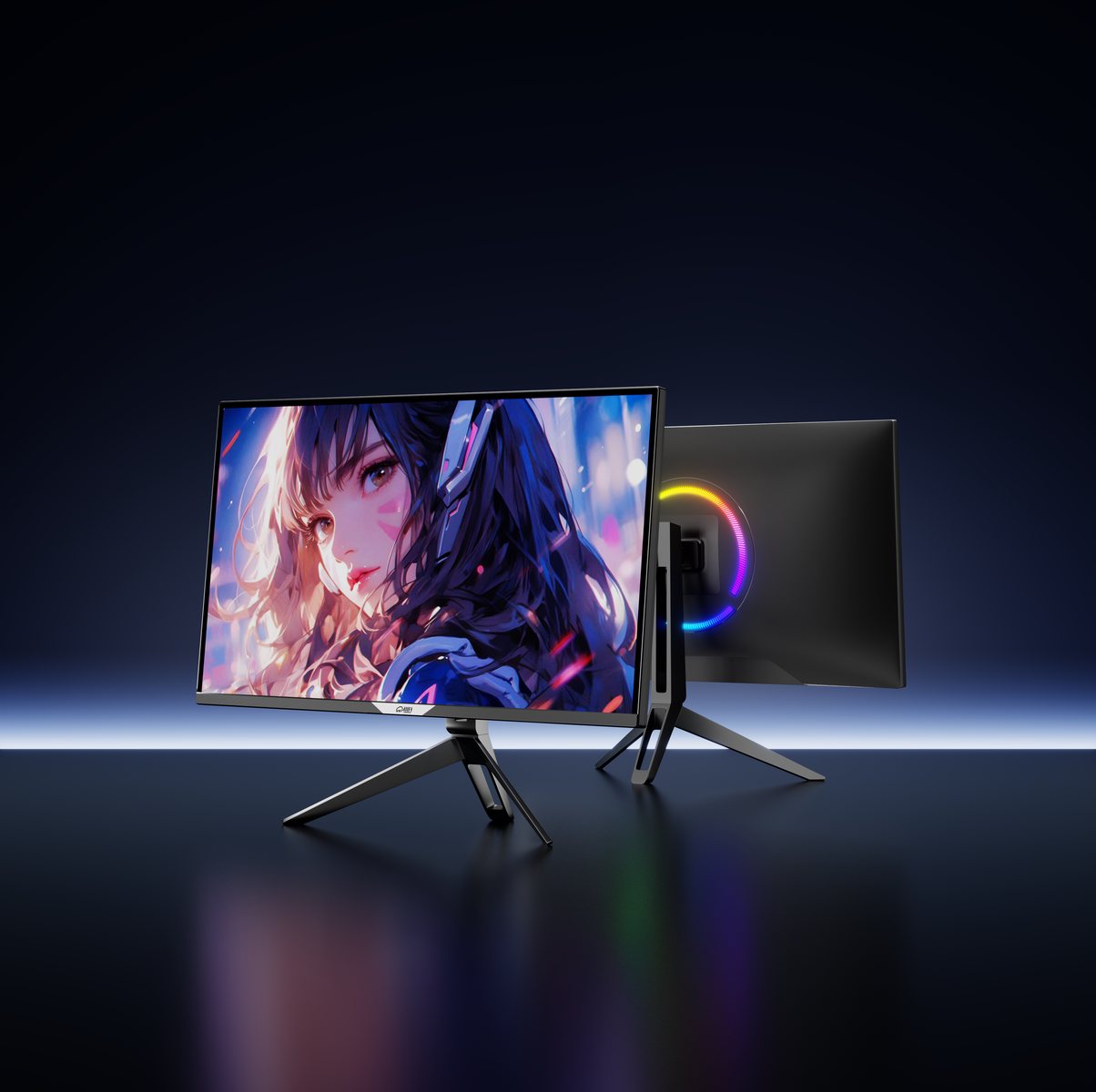 32 inch gaming monitor product render