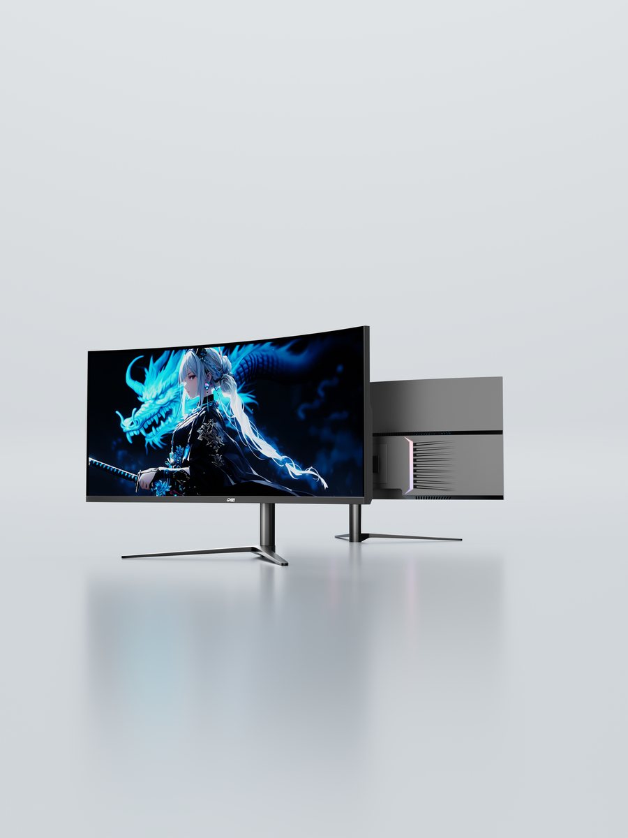 34 inch curved gaming monitor product render